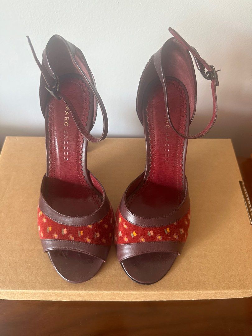 Marc Jacobs burgundy floral heels