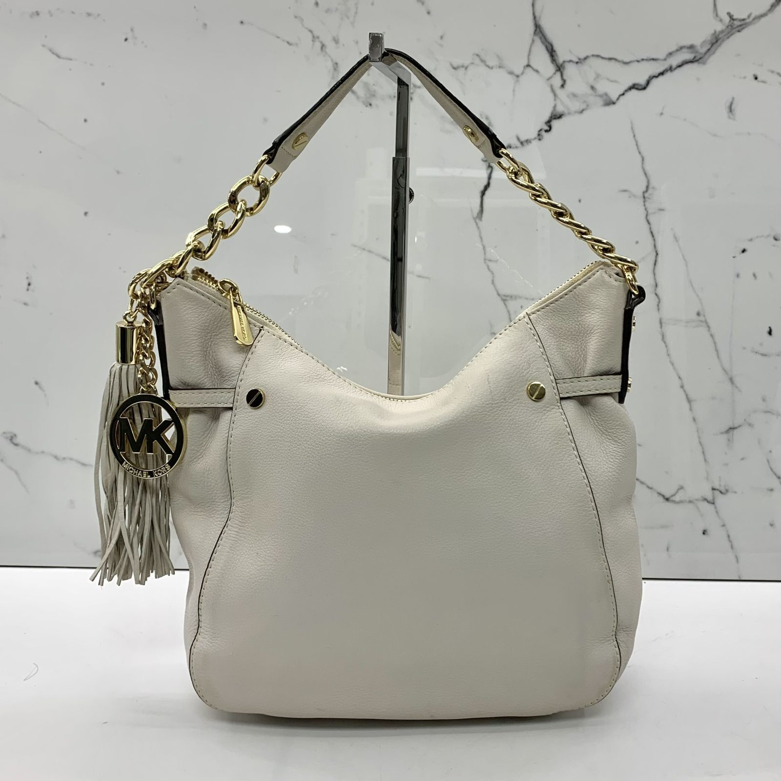 MICHAEL KORS WHITE FRINGE CHAIN ONE SHOULDER BAG 247016467 GI 