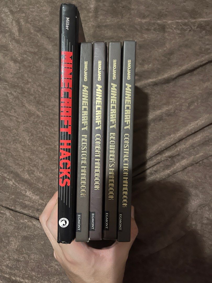 Minecraft Handbooks (Category: Storybooks) located in Quezon City. Submitted by hectorious_123 (Listing ID 1300375866, Image 2). Description: ⚡️Negotiable in need of funds⚡️ 5 books set: Construction Handbook Redstone Handbook Combat Handbook Beginner’s Handbook Minecraft Hacks Original price is 599 each and Hacks is 900 Original total: 3296 Condition: 9/10 RFS: Declutter and Funds.