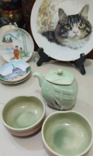 mint green tea set