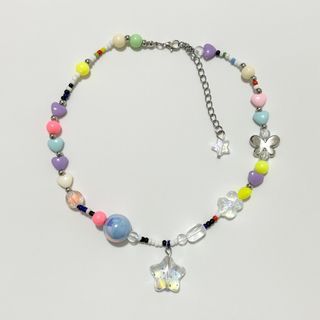 Multi-beaded Artisans Fashion Choker Necklace With Star Pendant