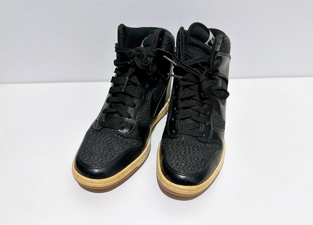 Dunk sky hi mesh black wedge trainers top