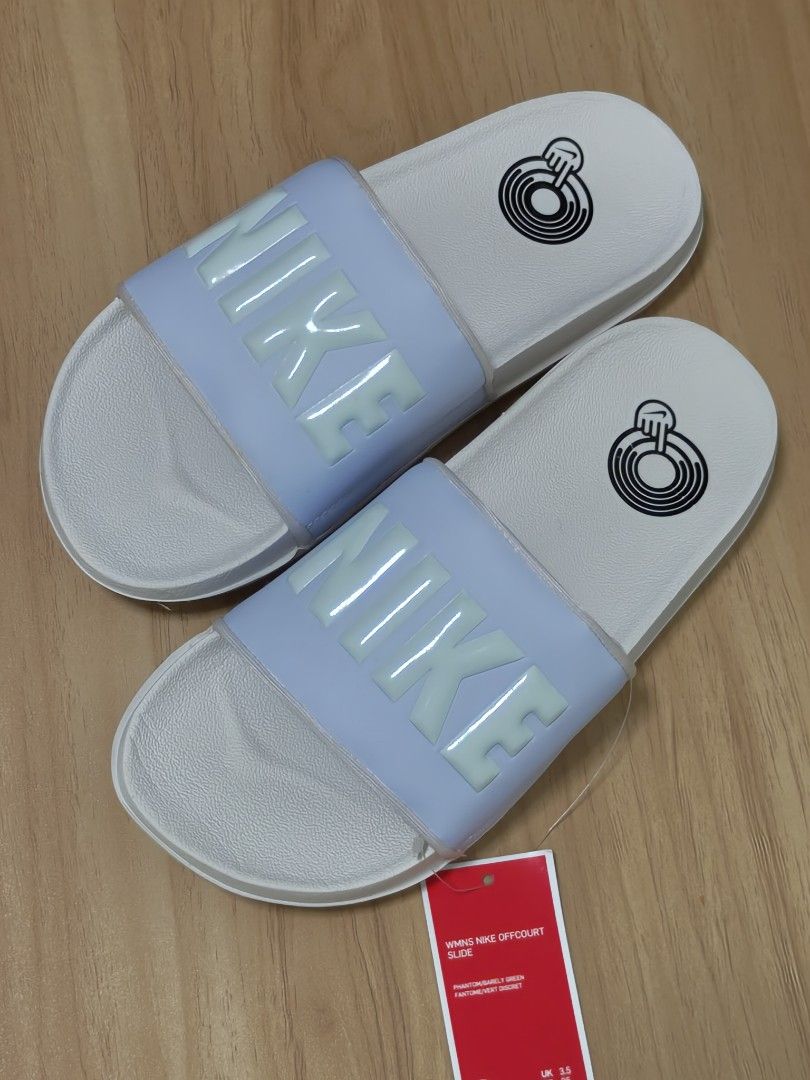 Nike offcourt slide white light purple Women s Fashion Footwear Flipflops and Slides on Carousell