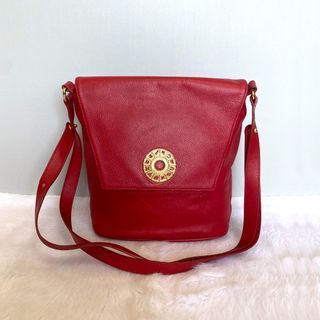 Paco Rabanne Vintage Red Leather Crossbody Bag