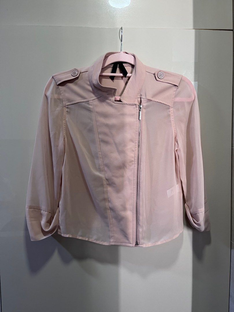 pink zip blouse