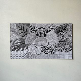 Rafflesia Arnoldii Flower Artwork in 14x8 inches Illustration Board in Unipin Pen Landscape Flower Texture Art