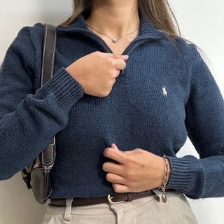 Royal Blue Ralph Lauren Quarter Zip Sweater