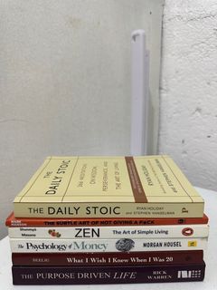 55% OFF!!! TAKE ALL (REPRINT)!!! SELF HELP BOOKS: The Daily Stoic | The Subtle Art of Not Giving a Fuck | Psychology of Money| Zen The Art of Simple Living | What I Wish When I Was 20 | The Purpose Driven Live