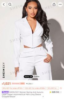 Shein sexy women zipper long sleeve cropped blazer