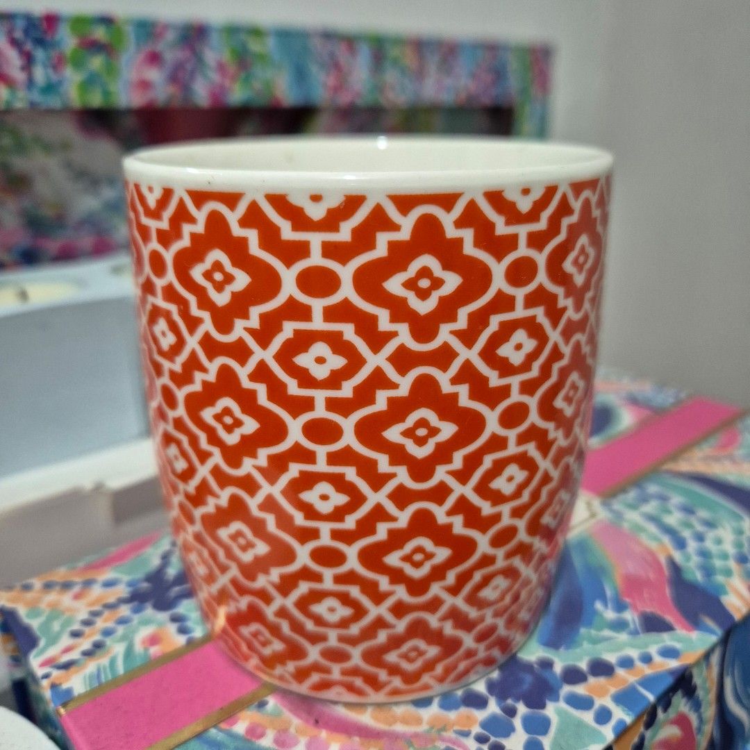 Sunset orange mug coffee cup coffee mug large mug tile pattern print (Category: Other Kitchen Appliances) located in Pasig City. Submitted by EVENTexpress (Listing ID 1300313354, Image 3). Description: larger than the usual coffee cups as in no return, no exchange on hand ready to ship.