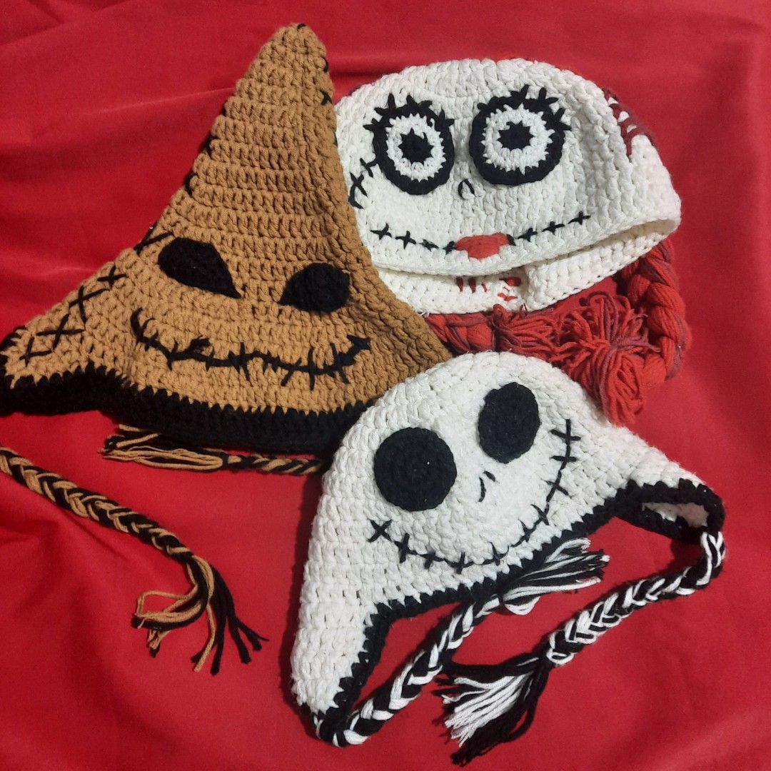 The Nightmare before Christmas Knitted Beanie Set (Category: Hats & Beanies) located in Valenzuela. Submitted by seleng.things (Listing ID 1300424870, Image 1). Description: The Nightmare before Christmas Knitted Beanie Set They are custom-made for our christmas outfit Sally (adult) Oogy boogey (adult) Jack skellington ( 2-4yr-old kid) MOD - J&T Express MOP - GCash.