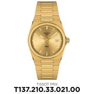 Tissot PRX 35mm Gold Women's Watch Swiss Quartz Movement T137.210.33.021.00