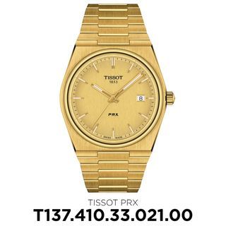 Tissot PRX Gold 40mm Swiss Quartz Watch for Men T137.410.33.021.00