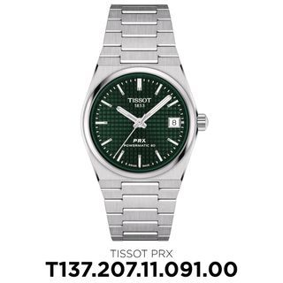 Tissot PRX Powermatic 80 Waffle Green Dial Women's Automatic Watch Stainless Steel T137.207.11.091.00