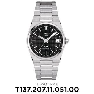 Tissot PRX Powermatic 80 Women's 35mm Black Dial Stainless Steel Automatic Watch for Women T137.207.11.051.00
