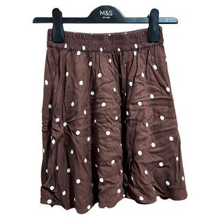 TOPSHOP Brown Ploka Dot Skirt