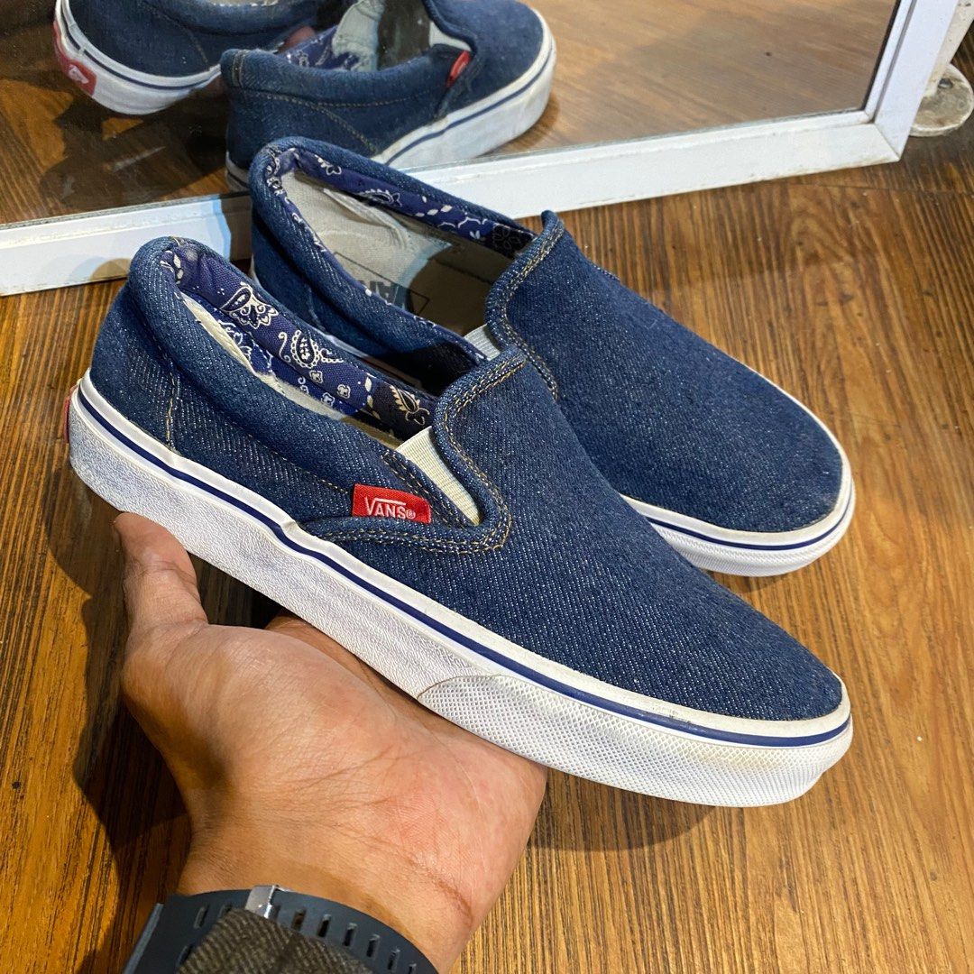 Vans slip on denim parsley size 38 original japan market murah not
