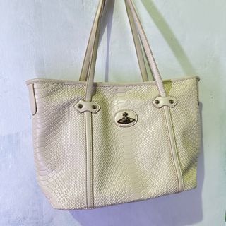 vivienne westwood frilly snake white tote bag