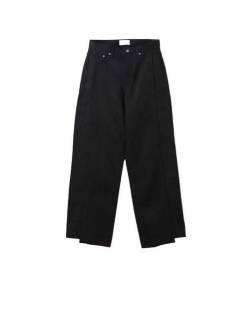 Vuja De Studio Amalia Wide Leg Black Raw Japanese Denim Deconstructed  Inside Out Jeans Trousers Pants VD Vujade