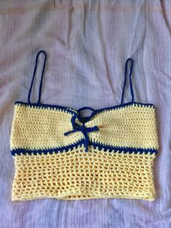 yellow crochet top
