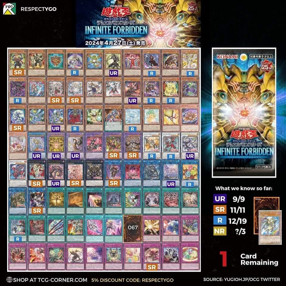 Yugioh Info (infinite forbidden) extra clear stock, Hobbies & Toys, Toys & Games on Carousell