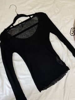 Zara black sleeveless mesh top
