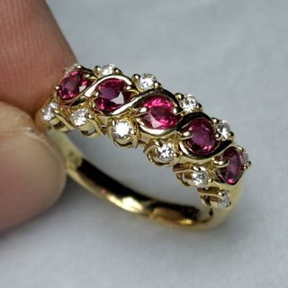 18k Japan Gold Ruby And Diamond Ring