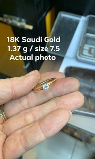 18K Saudi Gold Engagement Ring size 7.5