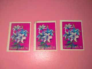 (1996) [TAKE ALL x3] Easter Seals '96 Series Stamp Set Magenta Blue Flower Vintage Old Print Collectible Stamps United States of America USA Collector Philippine Prints Collection