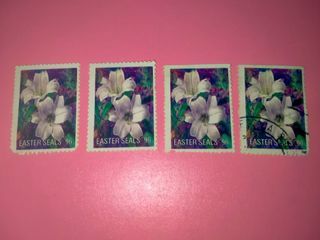 (1996) [TAKE ALL x4] Easter Seals '96 Stamp Series Collectible Set Violet and White Flowers Vintage Old Print Collector Stamps United States of America Prints USA Philippine Collection