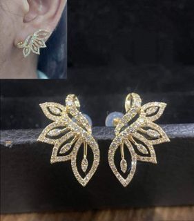 1ct diamond 18k yellow gold power earrings