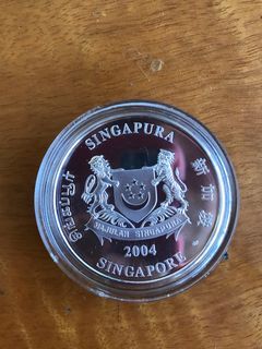 2004  10$ Singapore 2oz 9999 Silver  Piedport Proof, Zodiac Year of the Monkey