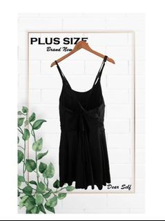 2XL-4XL BRAND NEW Plus size one piece black swimsuit (skirt style with bottom bikini (attached)