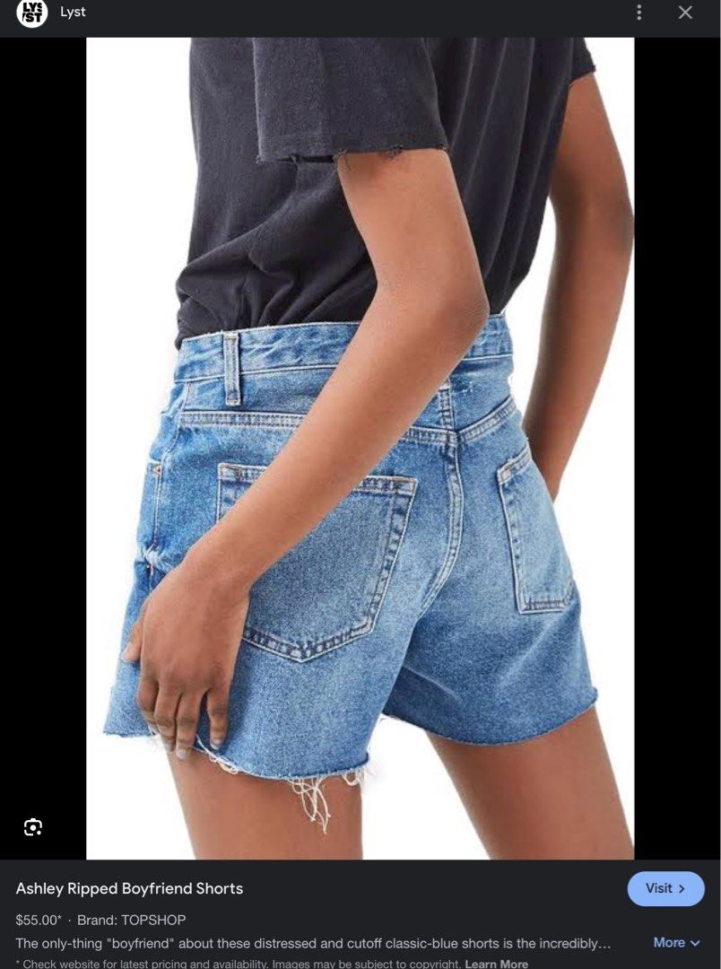 Topshop ashley ripped boyfriend shorts sale