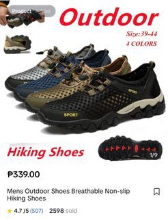 35 Breathable Black Hiking Shoes (size down, seller size 36)