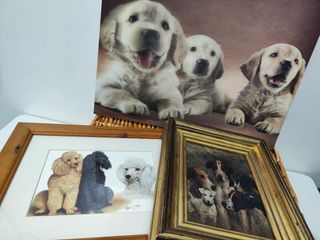 3pcs dog picture and frames take all