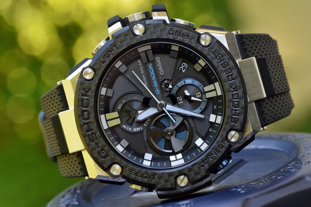 Rare Casio Gshock Gsteel GSTB100 GSTB100XA Carbon Fibre Bluetooth with FREE DELIVERY Men s Fashion Watches Accessories Watches on Carousell