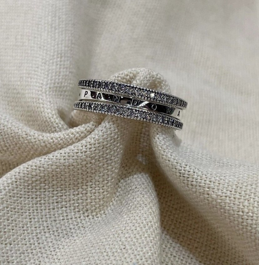 SALE PANDORA FLIPPING HEARTS LOGO RING Women s Fashion Jewelry Organizers Rings on Carousell