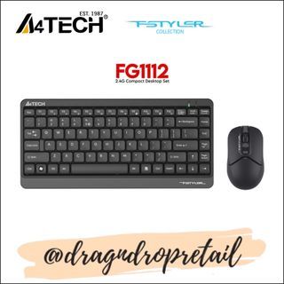 A4TECH FSTYLER FG1112 Wireless 2.4G Compact Desktop Set Mini Keyboard and Mouse