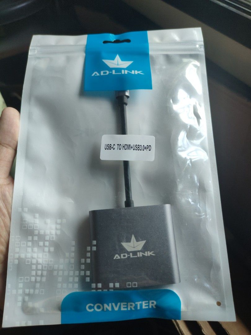 Ad-Link Type C to USB 3.0+HDMI+USB C PD adapter (Category: Cables & Adaptors) located in Pasig City. Submitted by victorioustech (Listing ID 1300460348, Image 1). Description: Ad-Link Type C to USB 3.0+HDMI+USB C PD adapter This USB-C Multiport Adapter expands the capabilities of your laptop or tablet equipped with a USB-C port. Key Features: Input: USB 3.1 Type-C Output: USB 3.0 port for high-speed data transfer (up to 5 Gbps) HDMI port supporti
