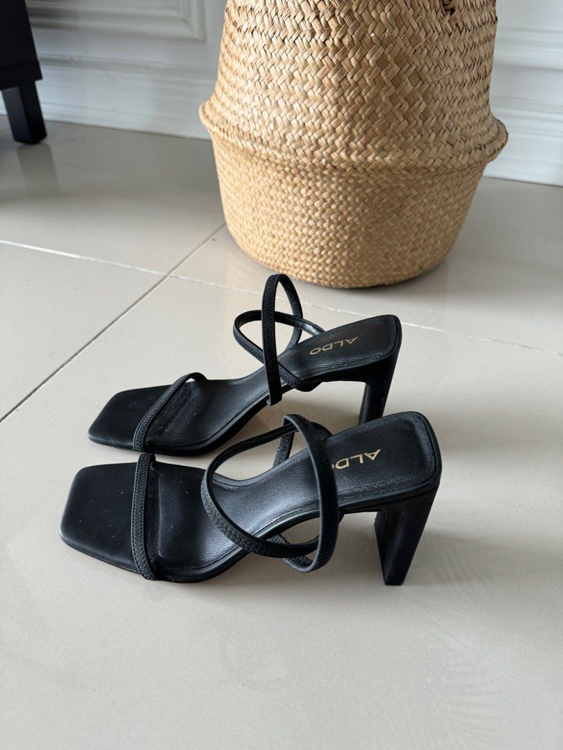 Aldo Black Strappy Heels