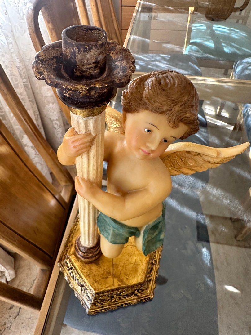 Religious item Angel candle holder (big) (Category: Religious Items) located in Pasig City. Submitted by gigrojas7 (Listing ID 1300498398, Image 3). Description: Height 16 inches base 7 inches Stored in a box and never used (from Rustan’s) Pick up/freight c/o buyer.