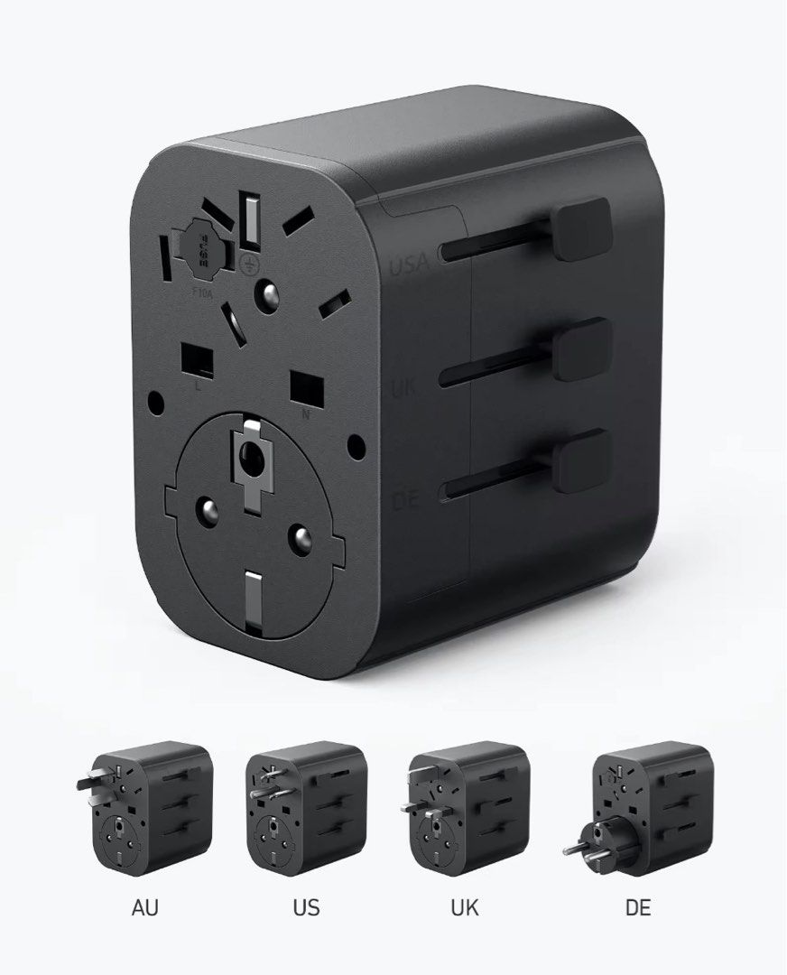 Anker 312 Outlet Extender Travel Adapter 30W, USB-C Multi Plug Adapter ...