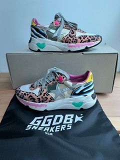 Authentic Golden Goose GGDB Running Sole Mix-Silver Sneakers