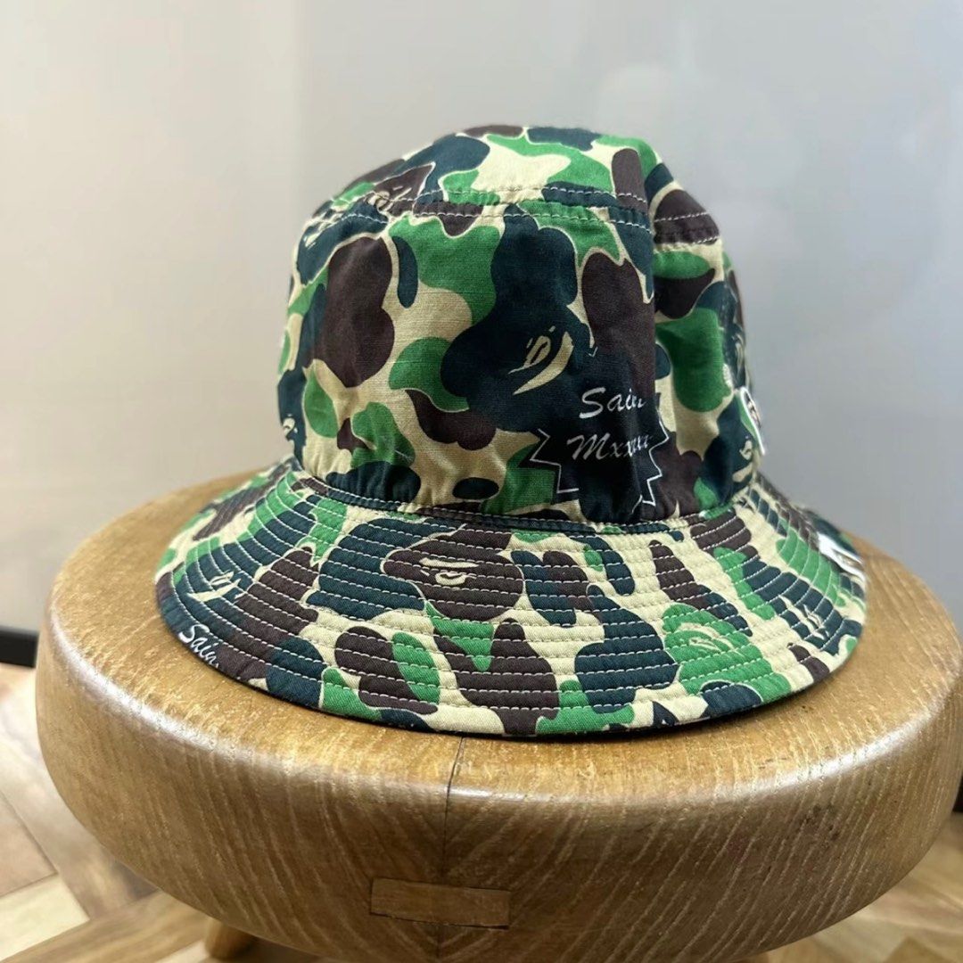 BAPE X SAINT MXXXXXX ABC CAMO BUCKET HAT