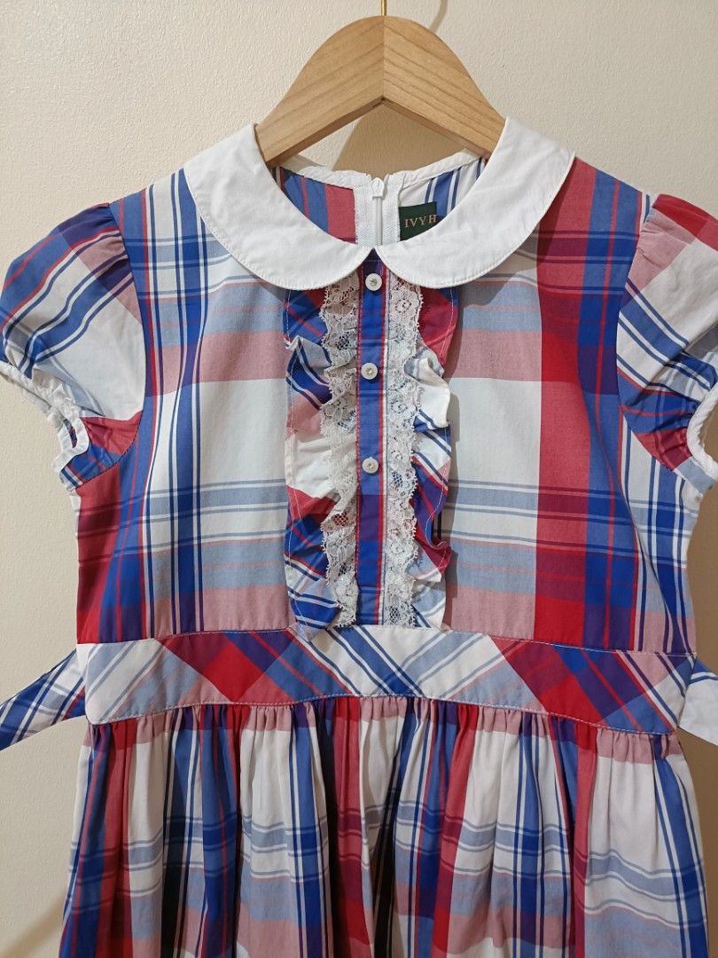 BLUE RED CHECKERED DRESS VINTAGE (Category: Babies & Kids Fashion) located in Paranaque City. Submitted by caredncleaned (Listing ID 1300578031, Image 3). Description: NOTE: With fade dot pen stain. See photos.