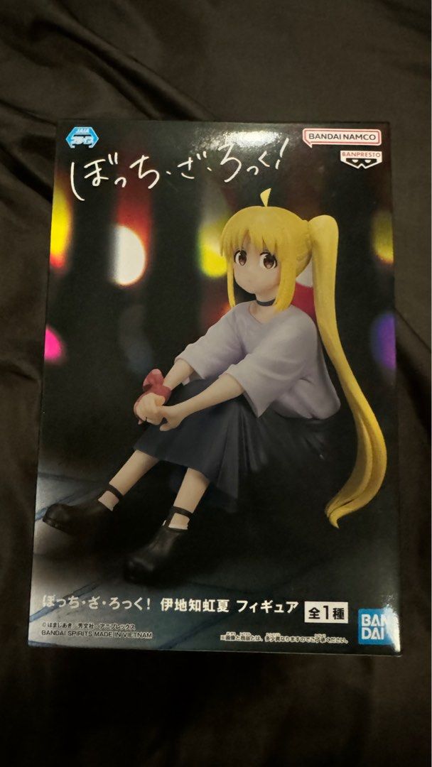 Bocchi the Rock! Nijika Ijichi Figure BY BANPRESTO (Category: Toy Figures) located in Singapore. Submitted by jimmy2015 (Listing ID 1300583695, Image 1). Description: Bocchi the Rock! Nijika Ijichi Figure BY BANPRESTO Nijika Ijichi from the Bocchi the Rock! anime series is presented in figure form! She is sitting down and measures 4.3 inches tall and features a detailed sculpt and paint applications that fans will appreciate! Product Features 4.3