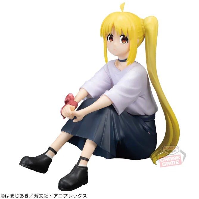Bocchi the Rock! Nijika Ijichi Figure BY BANPRESTO (Category: Toy Figures) located in Singapore. Submitted by jimmy2015 (Listing ID 1300583695, Image 2). Description: Bocchi the Rock! Nijika Ijichi Figure BY BANPRESTO Nijika Ijichi from the Bocchi the Rock! anime series is presented in figure form! She is sitting down and measures 4.3 inches tall and features a detailed sculpt and paint applications that fans will appreciate! Product Features 4.3