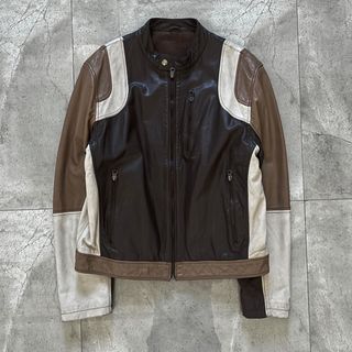 Brown Riding Cafe Racer Moto Leather Jacket