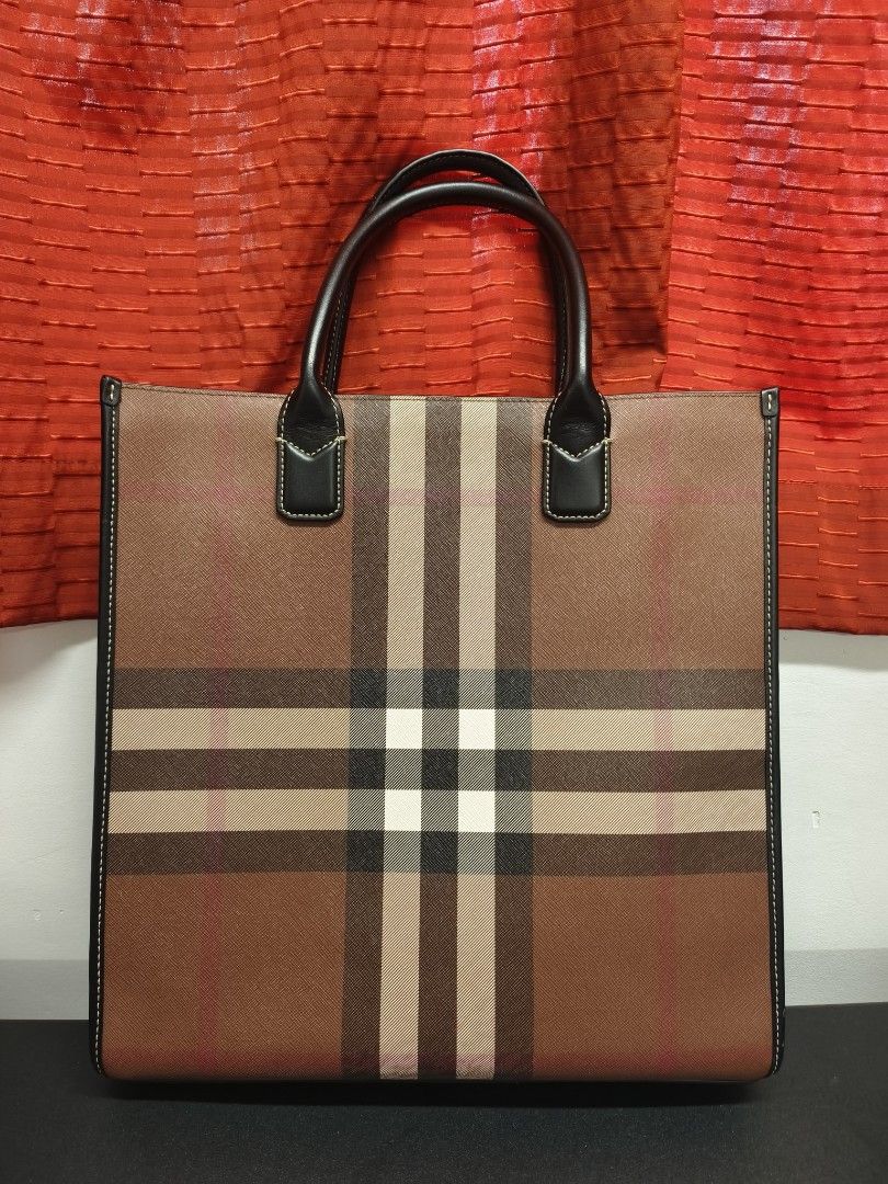 Burberry Men s Slim Vertical Denny Tote Briefcase Bag